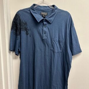 Lucky Brand Men's Dragon Print Blue Shirt new